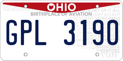 OH license plate GPL3190