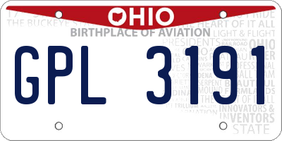 OH license plate GPL3191