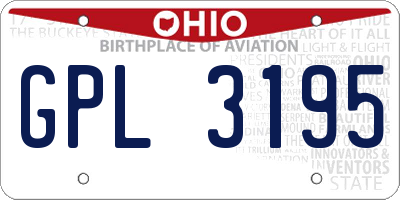 OH license plate GPL3195