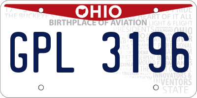 OH license plate GPL3196