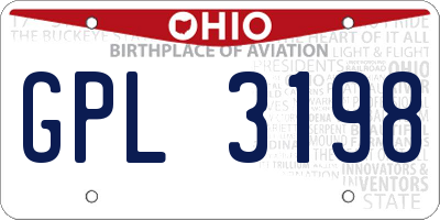 OH license plate GPL3198