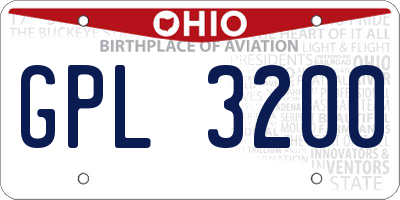 OH license plate GPL3200