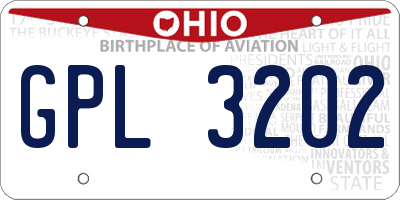 OH license plate GPL3202