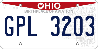 OH license plate GPL3203