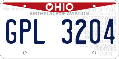 OH license plate GPL3204