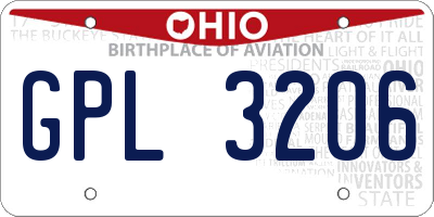 OH license plate GPL3206