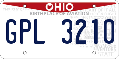 OH license plate GPL3210
