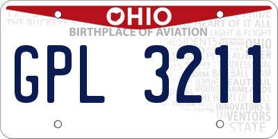 OH license plate GPL3211