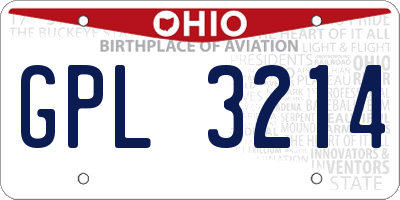 OH license plate GPL3214