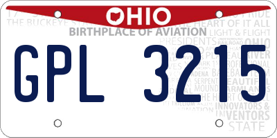 OH license plate GPL3215