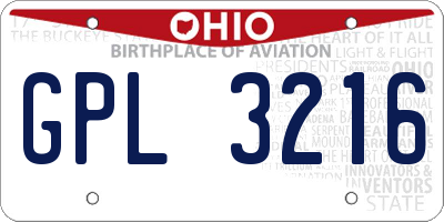OH license plate GPL3216