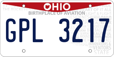 OH license plate GPL3217