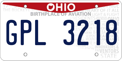 OH license plate GPL3218