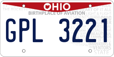 OH license plate GPL3221