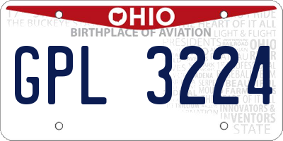 OH license plate GPL3224