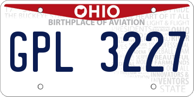 OH license plate GPL3227