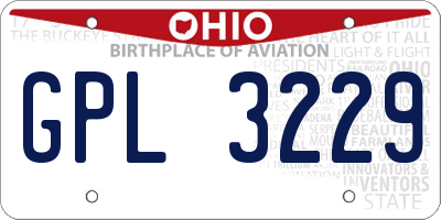 OH license plate GPL3229