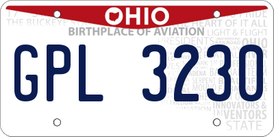 OH license plate GPL3230