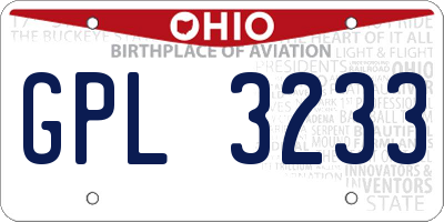 OH license plate GPL3233