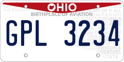 OH license plate GPL3234
