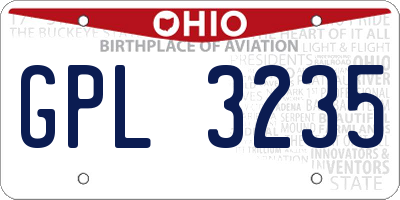 OH license plate GPL3235