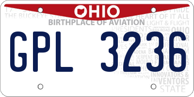 OH license plate GPL3236