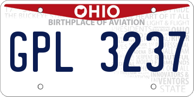 OH license plate GPL3237