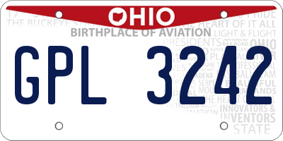 OH license plate GPL3242