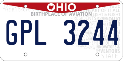 OH license plate GPL3244