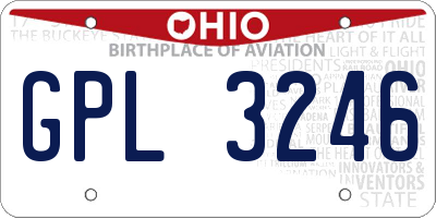 OH license plate GPL3246