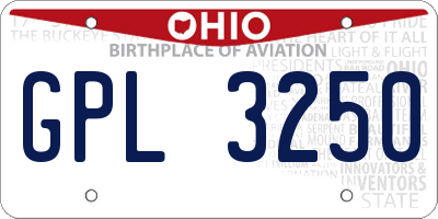 OH license plate GPL3250