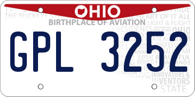 OH license plate GPL3252