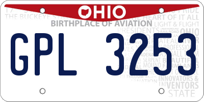 OH license plate GPL3253