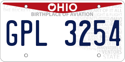 OH license plate GPL3254