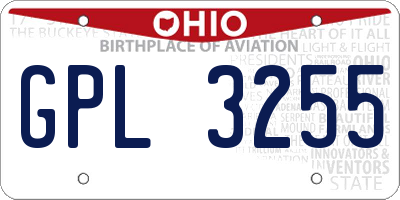 OH license plate GPL3255