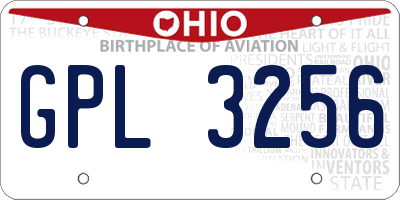 OH license plate GPL3256
