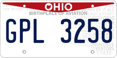 OH license plate GPL3258