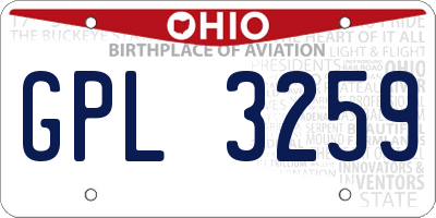 OH license plate GPL3259