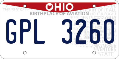 OH license plate GPL3260