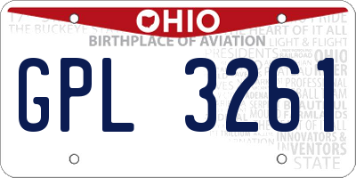 OH license plate GPL3261