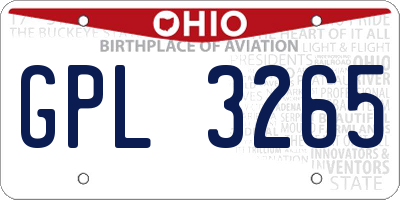 OH license plate GPL3265