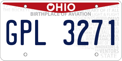 OH license plate GPL3271