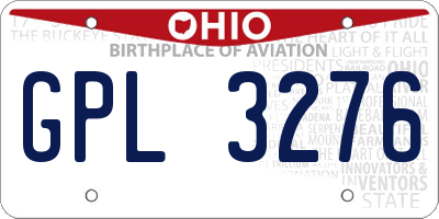 OH license plate GPL3276
