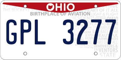 OH license plate GPL3277