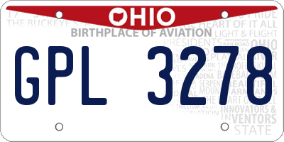 OH license plate GPL3278