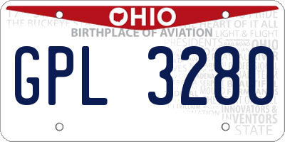 OH license plate GPL3280