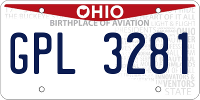 OH license plate GPL3281