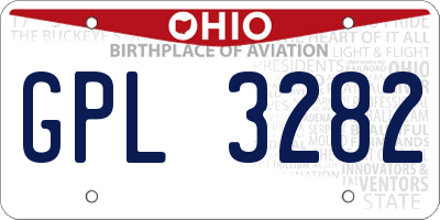 OH license plate GPL3282