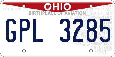 OH license plate GPL3285
