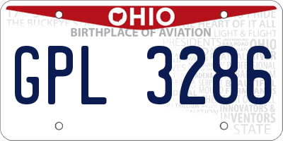 OH license plate GPL3286